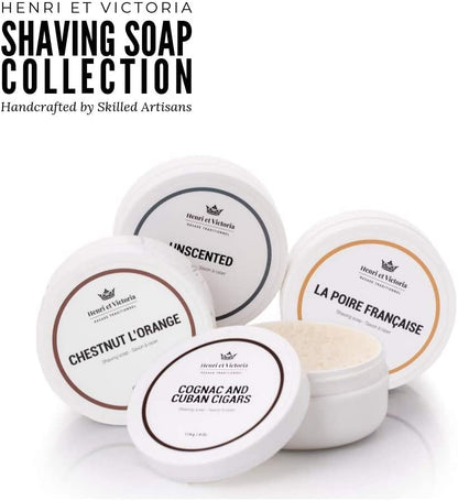 Henri et Victoria Traditional Shaving Soap For Men | Costa Fragrance | Canadian Made by Skilled Artisan (4 oz)