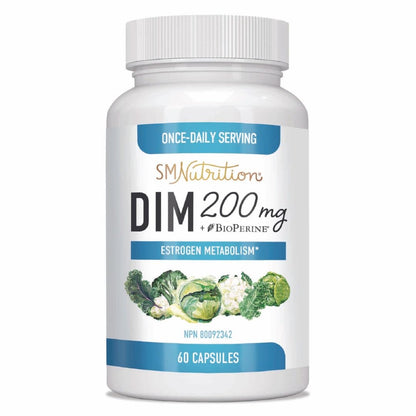 DIM Supplement 200 mg | Estrogen Balance for Women & Men, Vegan, Soy-Free | 60 Pills