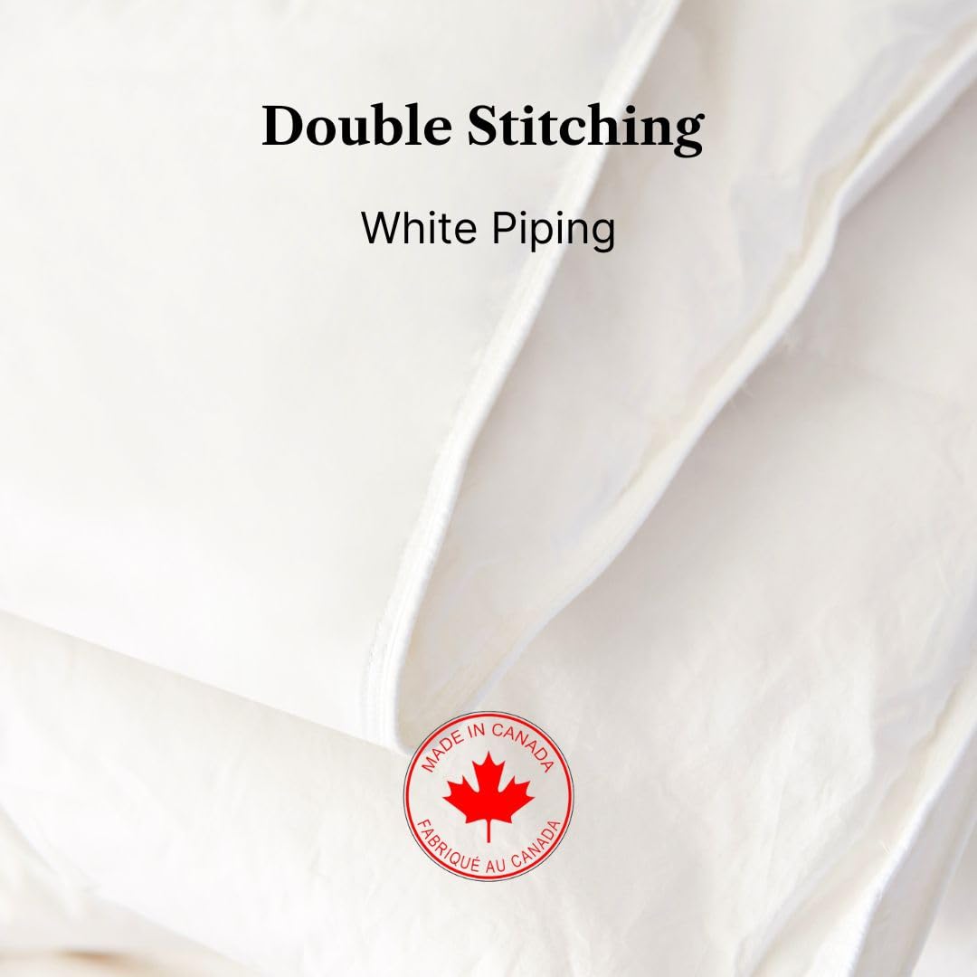 ROYAL ELITE-White Goose Feather Down Duvet Queen Size, Made in Canada All Season Goose Feather Comforter