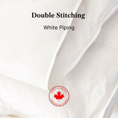 ROYAL ELITE-White Goose Feather Down Duvet Queen Size, Made in Canada All Season Goose Feather Comforter