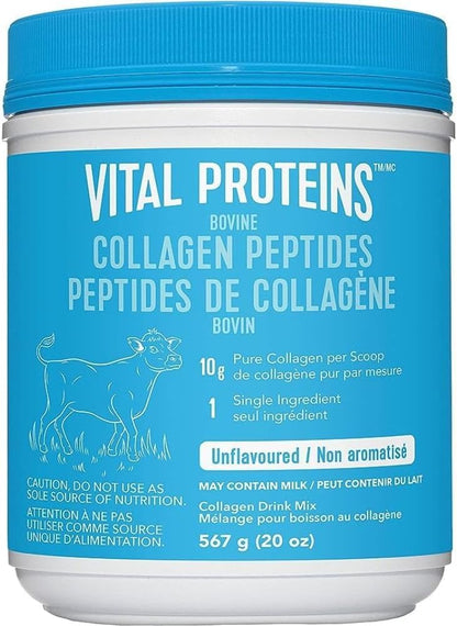 Vital Proteins Collagen Peptides, 567g - Hydrolyzed Collagen - 10g per Serving - Unflavored