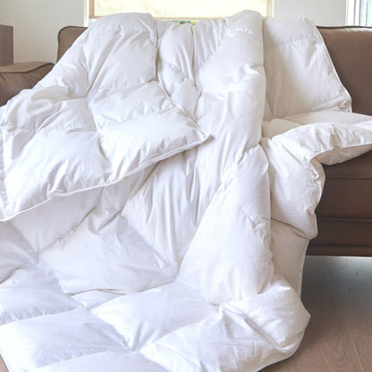 ROYAL ELITE-White Goose Feather Down Duvet Queen Size, Made in Canada All Season Goose Feather Comforter