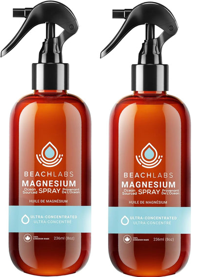 Beach Labs Magnesium Spray (Pack of 2) - Ocean Sourced & 100% Canadian Made | (8 fl oz)