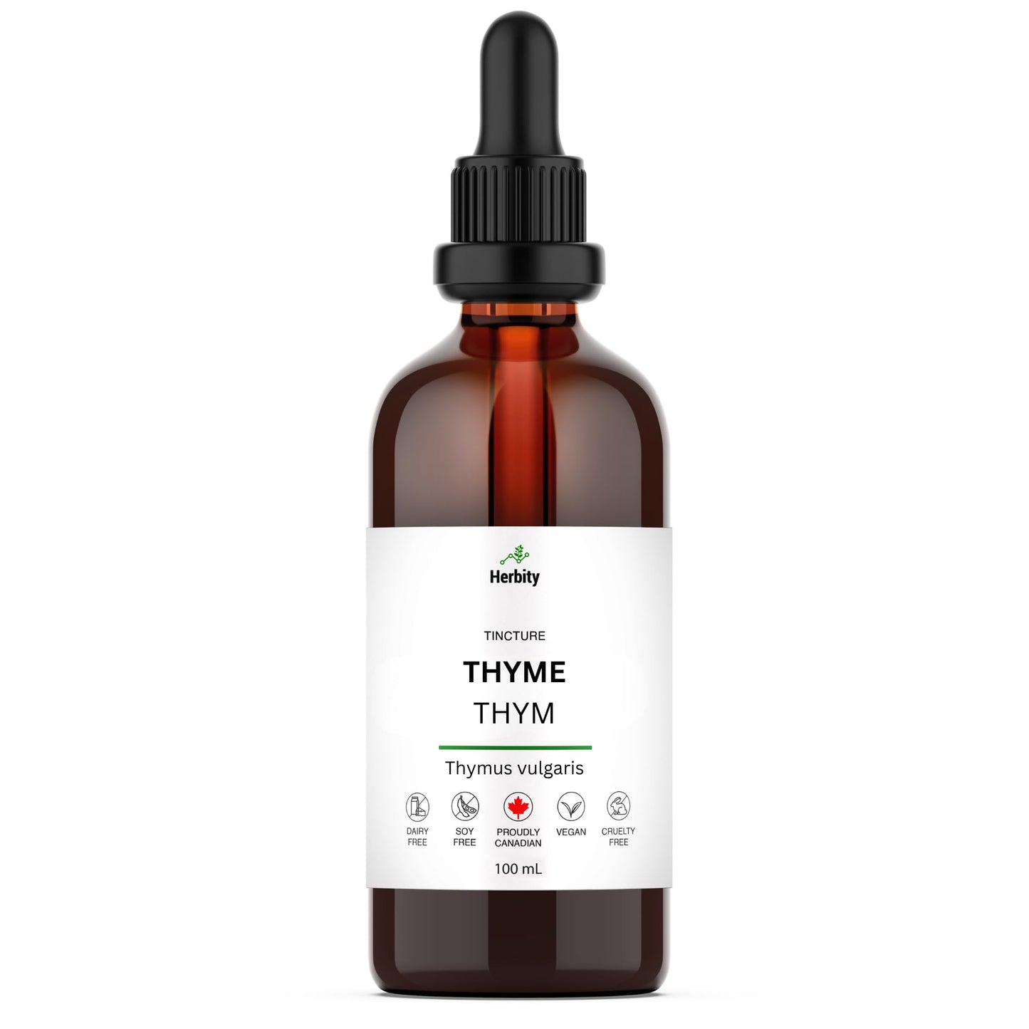 Thyme Herbal Tincture Liquid Extract, Hand Crafted Natural Medicine Remedies Herb Formula Drops, Non-GMO, Vegan, (100mL, 3.4oz)