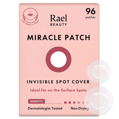 Rael Miracle Invisible Spot Cover - Absorbing Cover, Skin Care, Facial Stickers, 2 Sizes (96 Count)