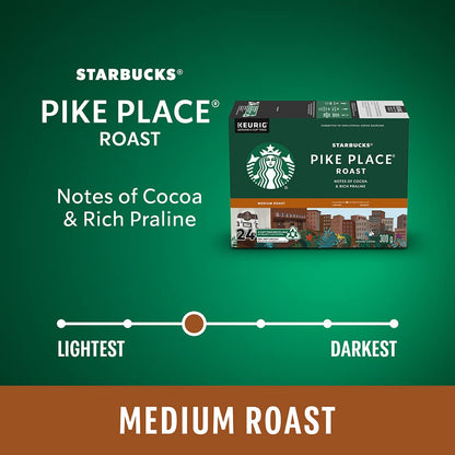 Starbucks Pike Place Medium Roast K-Cups, Single Serve Keurig Compatible Coffee Pods for Keurig Brewers - 24 count