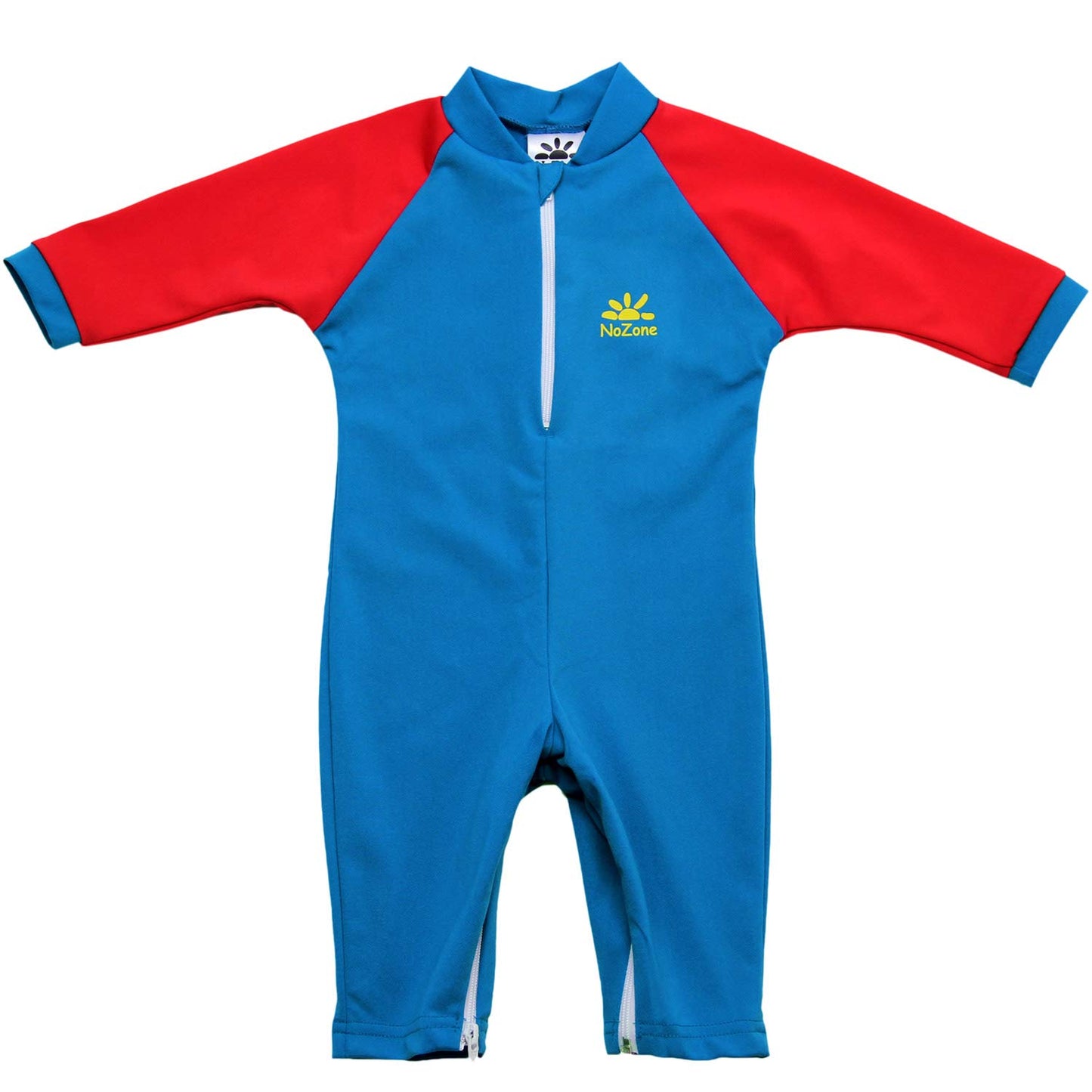 Nozone Fiji Sun Protective Baby Swimsuit, Double Zipper, UPF 50+ 6-12 Months Aquatic/Blue