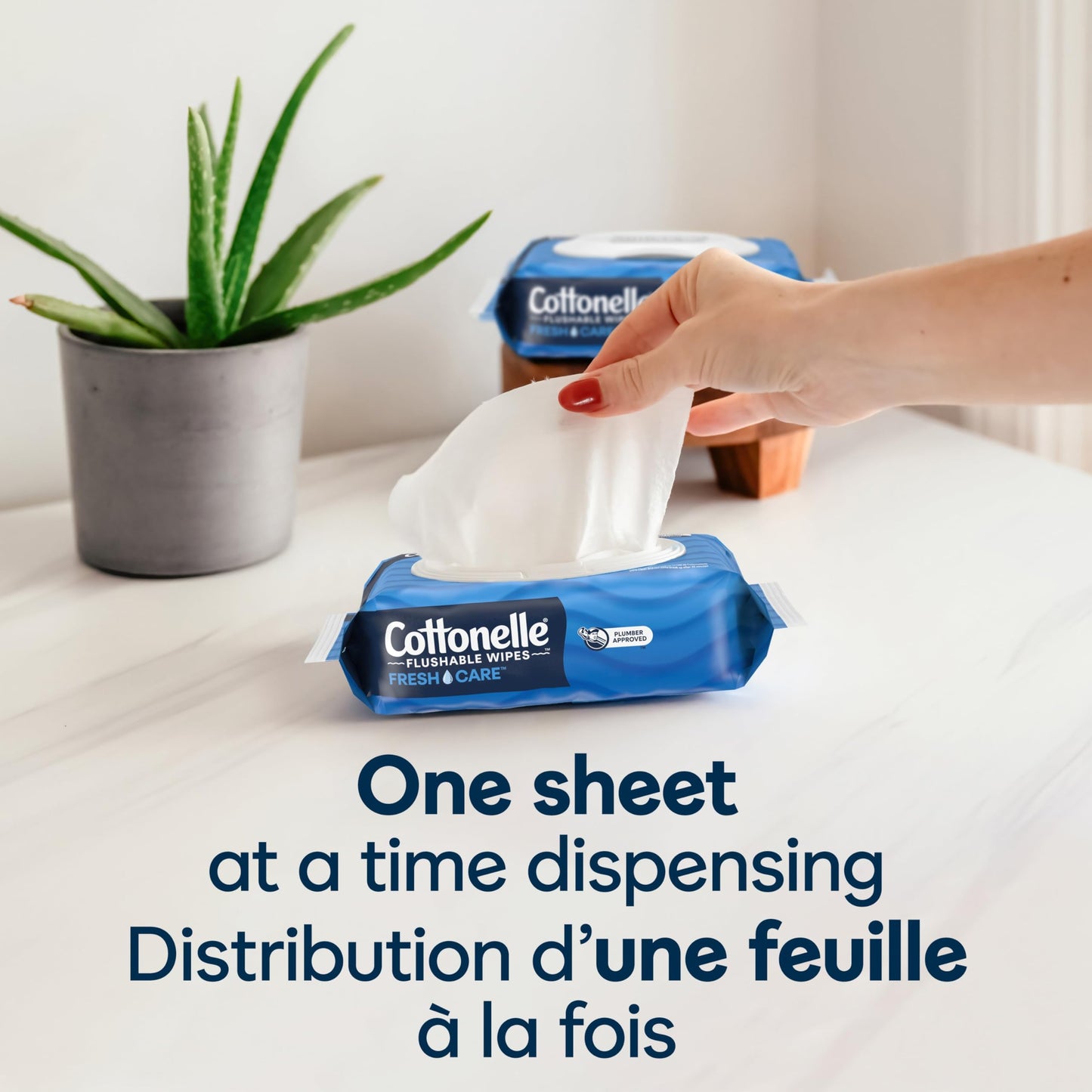 Cottonelle Fresh Care Flushable Wet Wipes, Adult Wet Wipes, 4 Flip-Top Packs, 42 Wipes per Pack (168 Total Flushable Wipes)