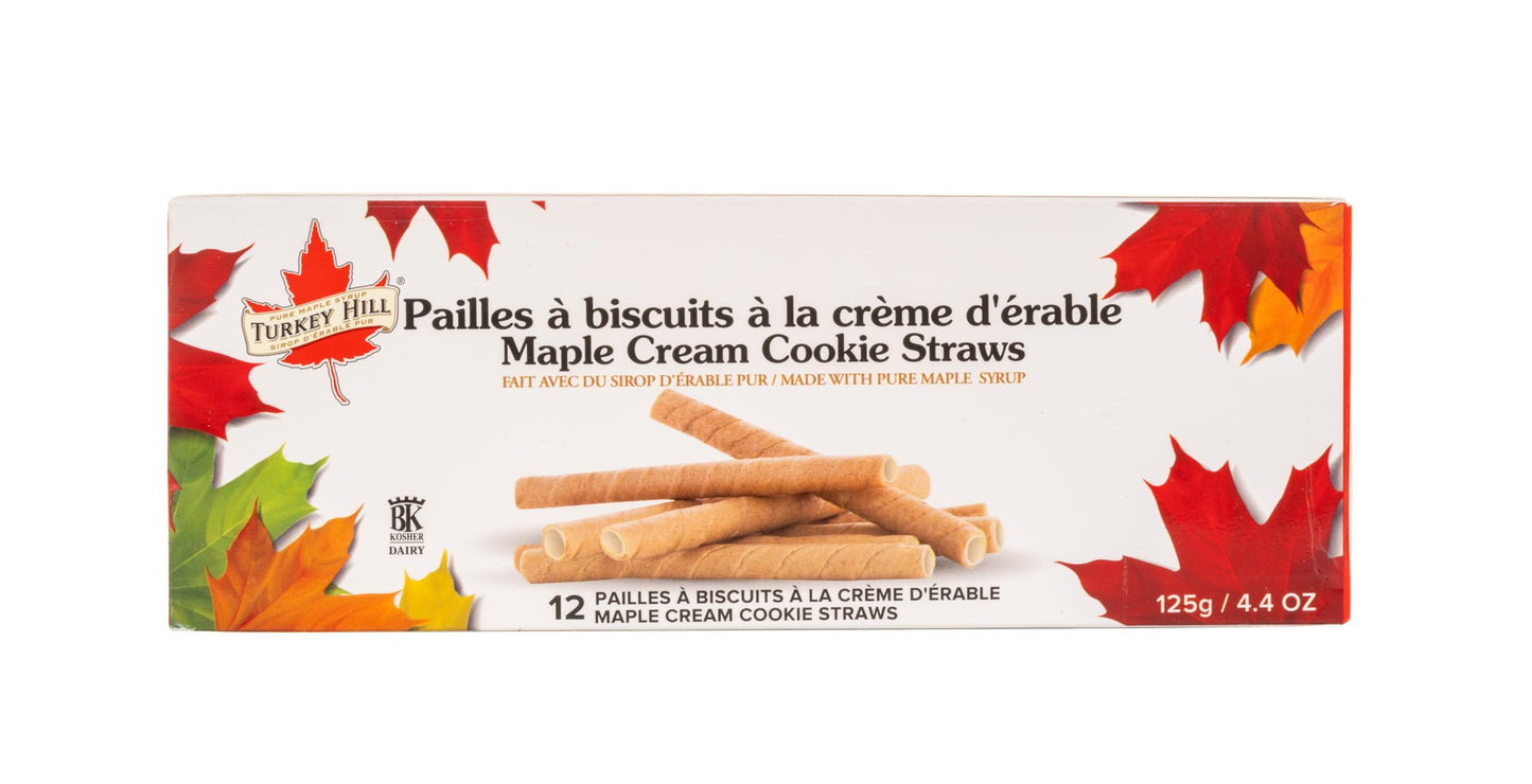 Turkey Hill Sugarbush Maple Cream Cookie Straws, Pure Maple Syrup Infused Snack, 125g/4.4 oz