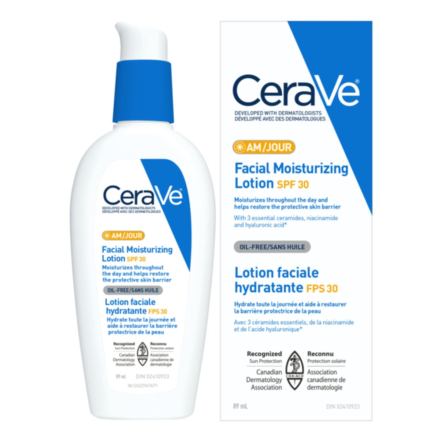 CeraVe Facial Moisturizer with SPF 30. Face Sunscreen Lotion with Hyaluronic Acid