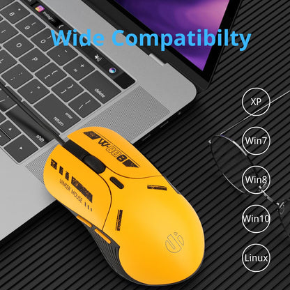 Uineer Wired Mouse with Silent Click, 4800DPI Adjustable and 6 Buttons, Ergonomic Design, Optimised Optical USB Cable Mouse for PC Laptop Computer (Black) black