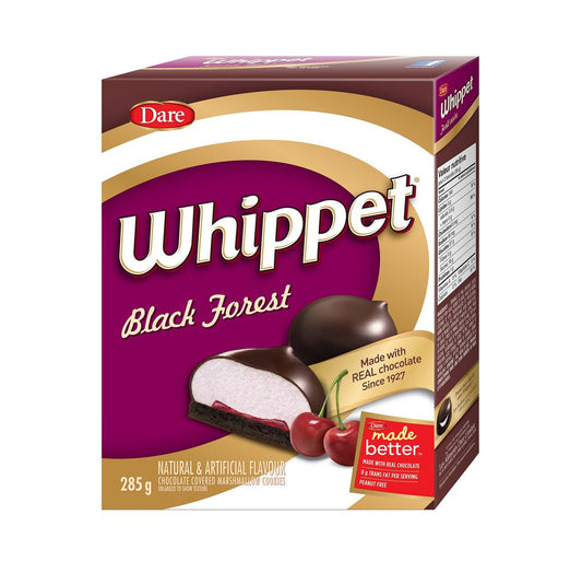 Whippet Black Forest - Classic Quebec Treat with a Chewy Marshmallow Centre Made in Canada - 285g