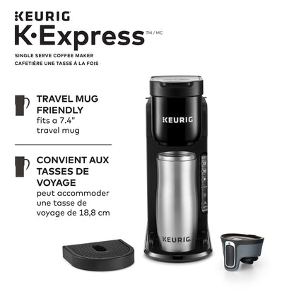 Keurig K-Express Single Serve K-Cup Pod Coffee Maker, Black, With A Removable Reservoir