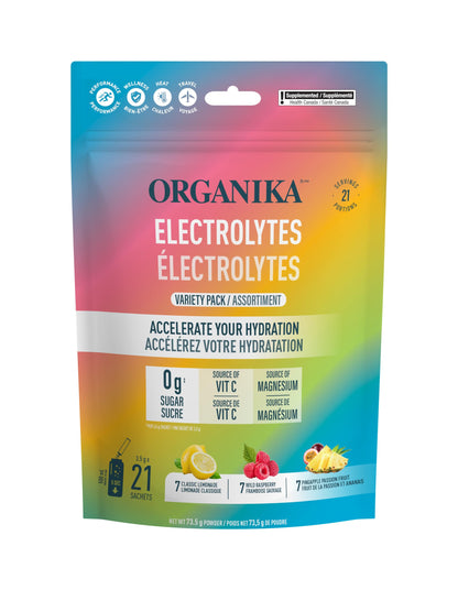 Organika Electrolytes Powder- Pink Lemonade Sachets- On the Go Hydration (Pack of 20)