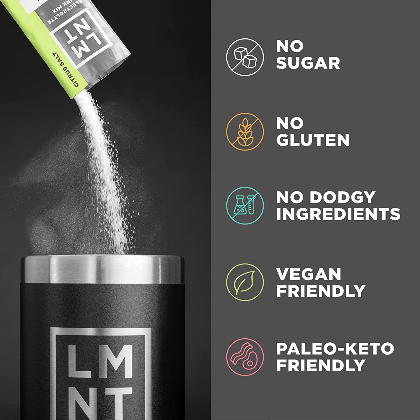 LMNT Keto Electrolyte Powder Packets |No Sugar, No Artificial Ingredients | 8 Stick Packs