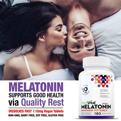 Plantvital Melatonin 10mg - Maximum Potency - Fast Dissolve Tablets - Canadian Made