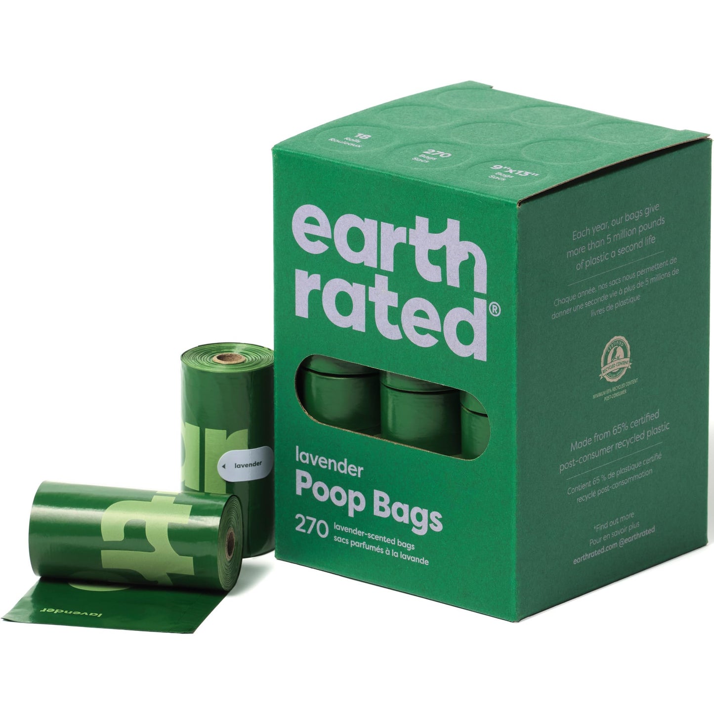 Earth Rated Dog Poop Bags, New Look, Guaranteed Leak Proof and Extra Thick Waste Bag Refill Rolls For Dogs 270 bags