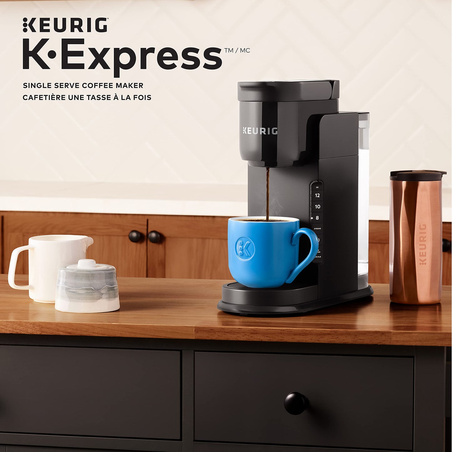 Keurig K-Express Single Serve K-Cup Pod Coffee Maker, Black, With A Removable Reservoir