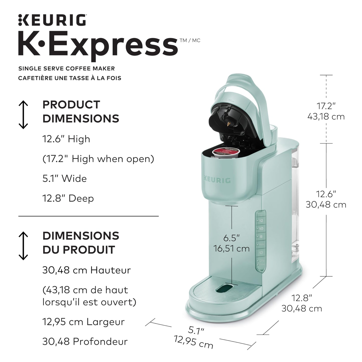 Keurig K-Express Single Serve K-Cup Pod Coffee Maker, Black, With A Removable Reservoir