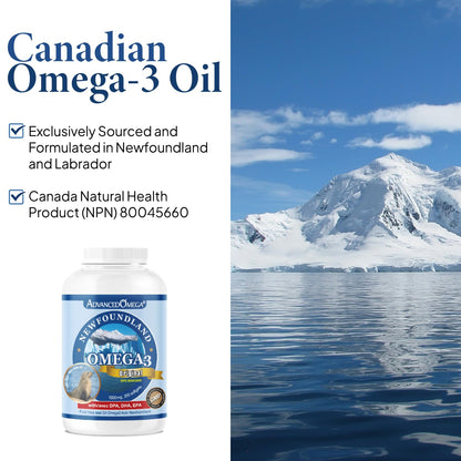 ADVANCED OMEGA Seal Oil 1000MG (300 Count), Made in Canada