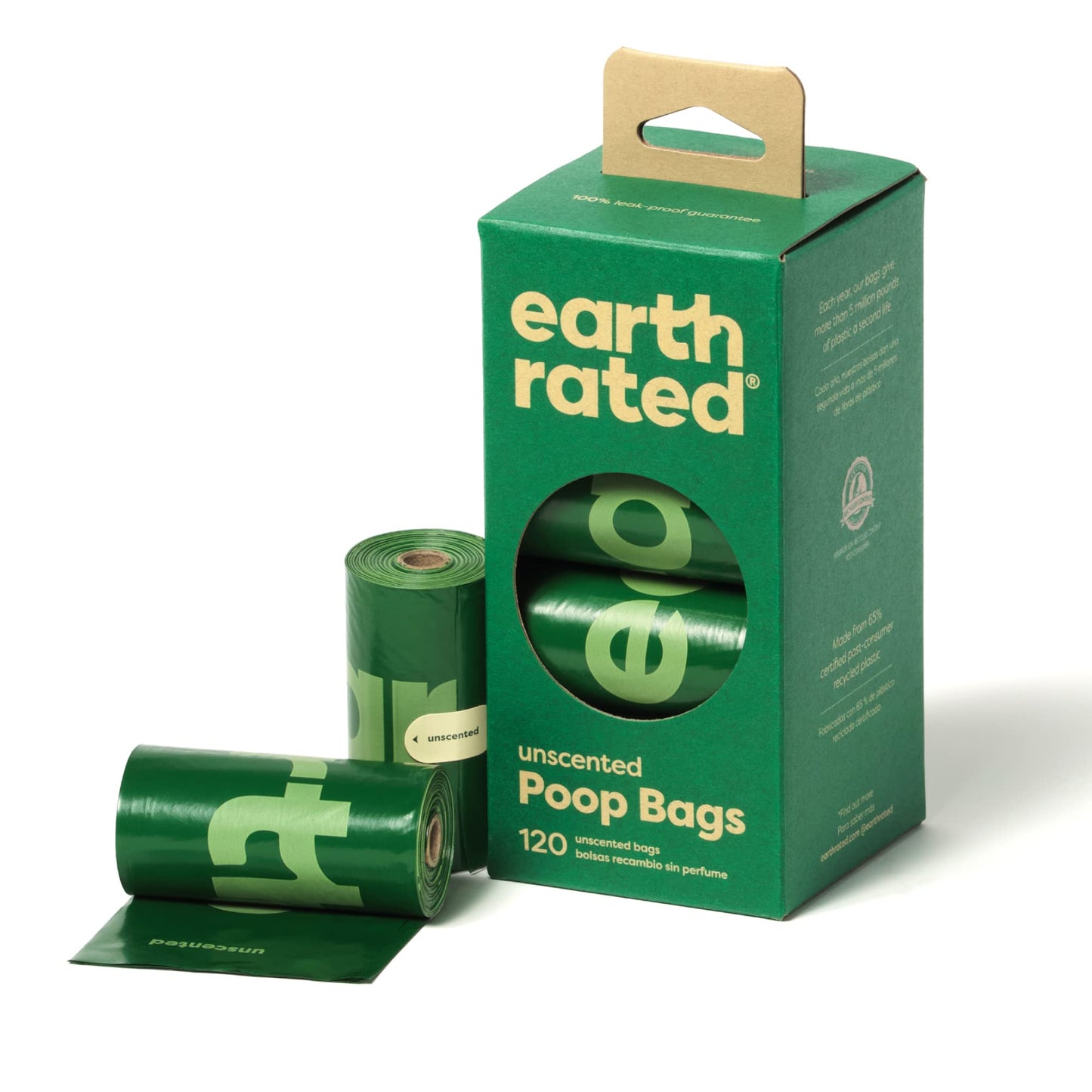 Earth Rated Dog Poop Bags, New Look, Guaranteed Leak Proof and Extra Thick Waste Bag Refill Rolls For Dogs 270 bags