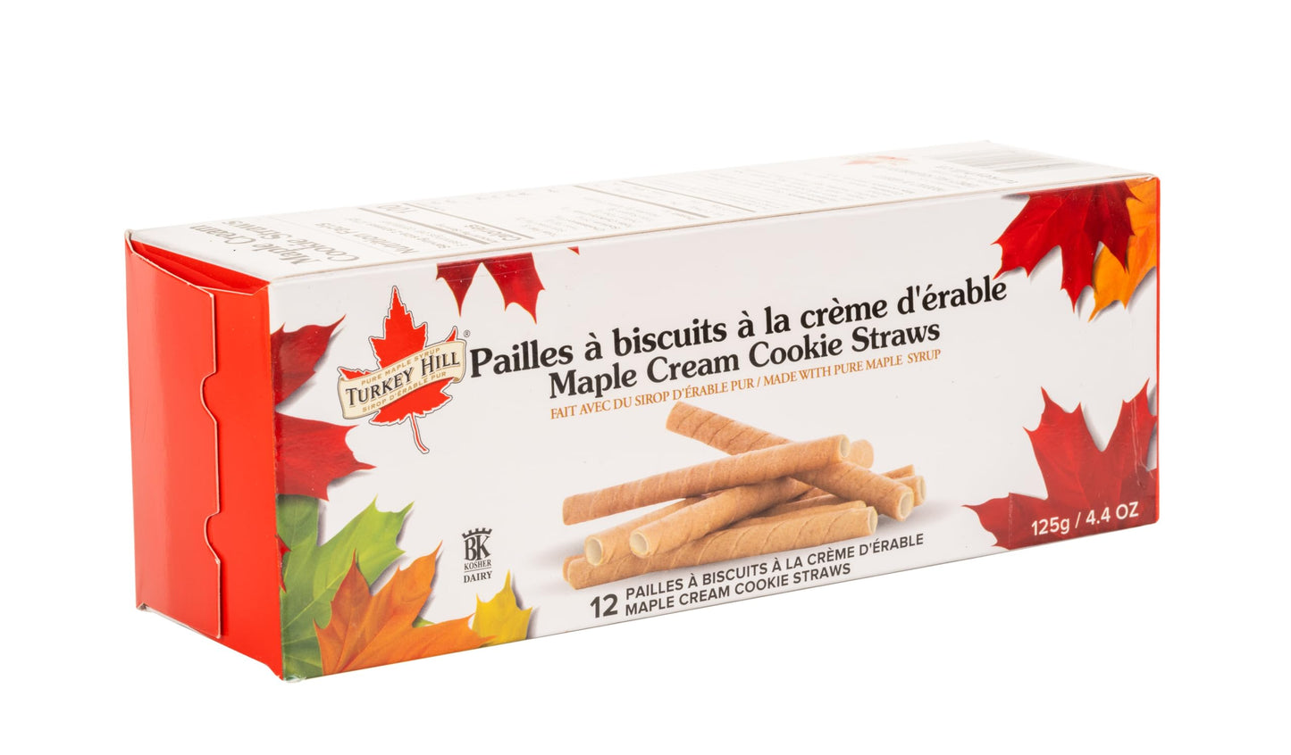 Turkey Hill Sugarbush Maple Cream Cookie Straws, Pure Maple Syrup Infused Snack, 125g/4.4 oz