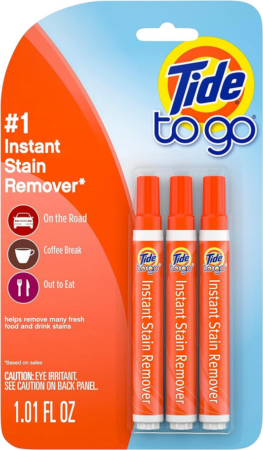 Tide To Go Instant Stain Remover Liquid Pen, 3 Count, Packaging may vary 3 pens