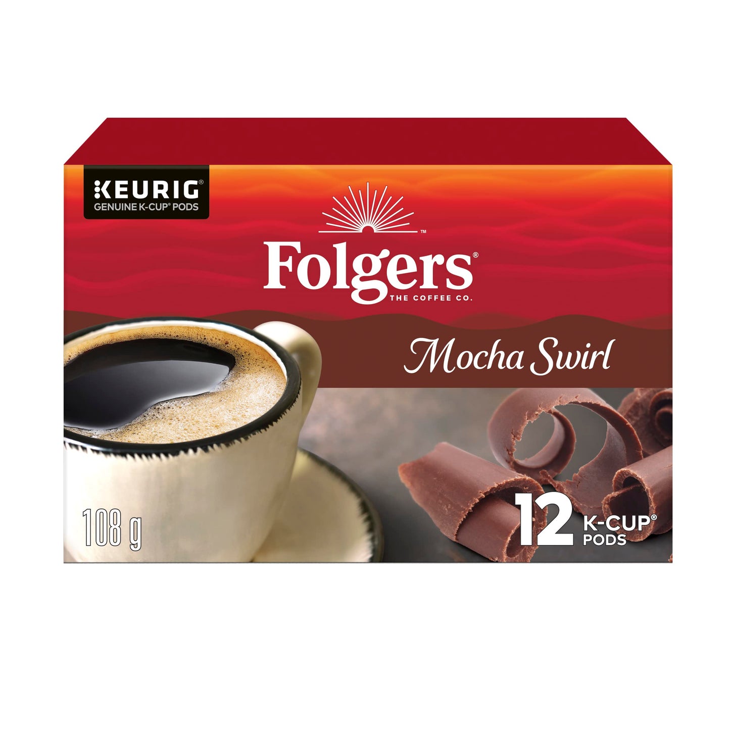 Folgers Caramel Drizzle Flavoured Coffee, Single-Serve K-Cup Pods For Keurig Coffee Makers, 30 Count