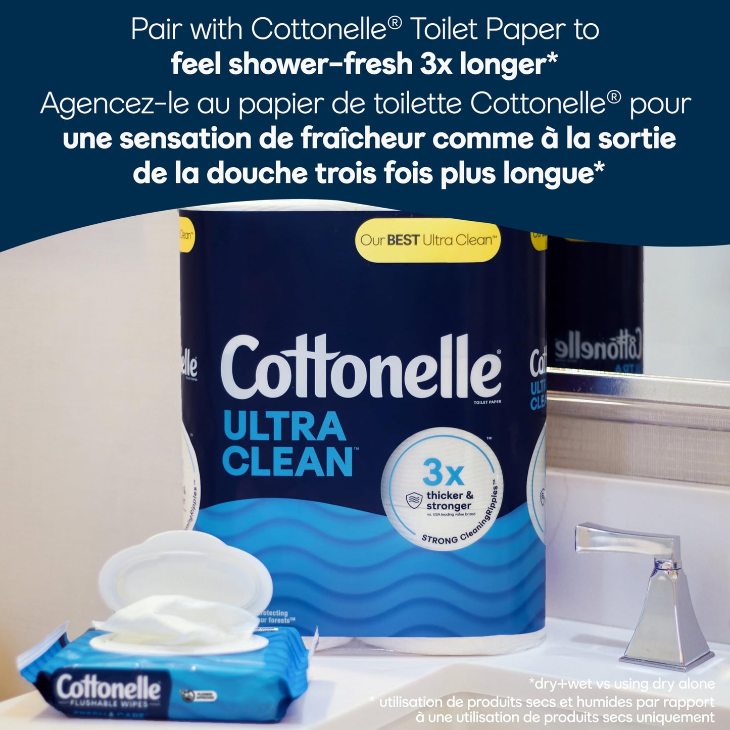 Cottonelle Fresh Care Flushable Wet Wipes, Adult Wet Wipes, 4 Flip-Top Packs, 42 Wipes per Pack (168 Total Flushable Wipes)