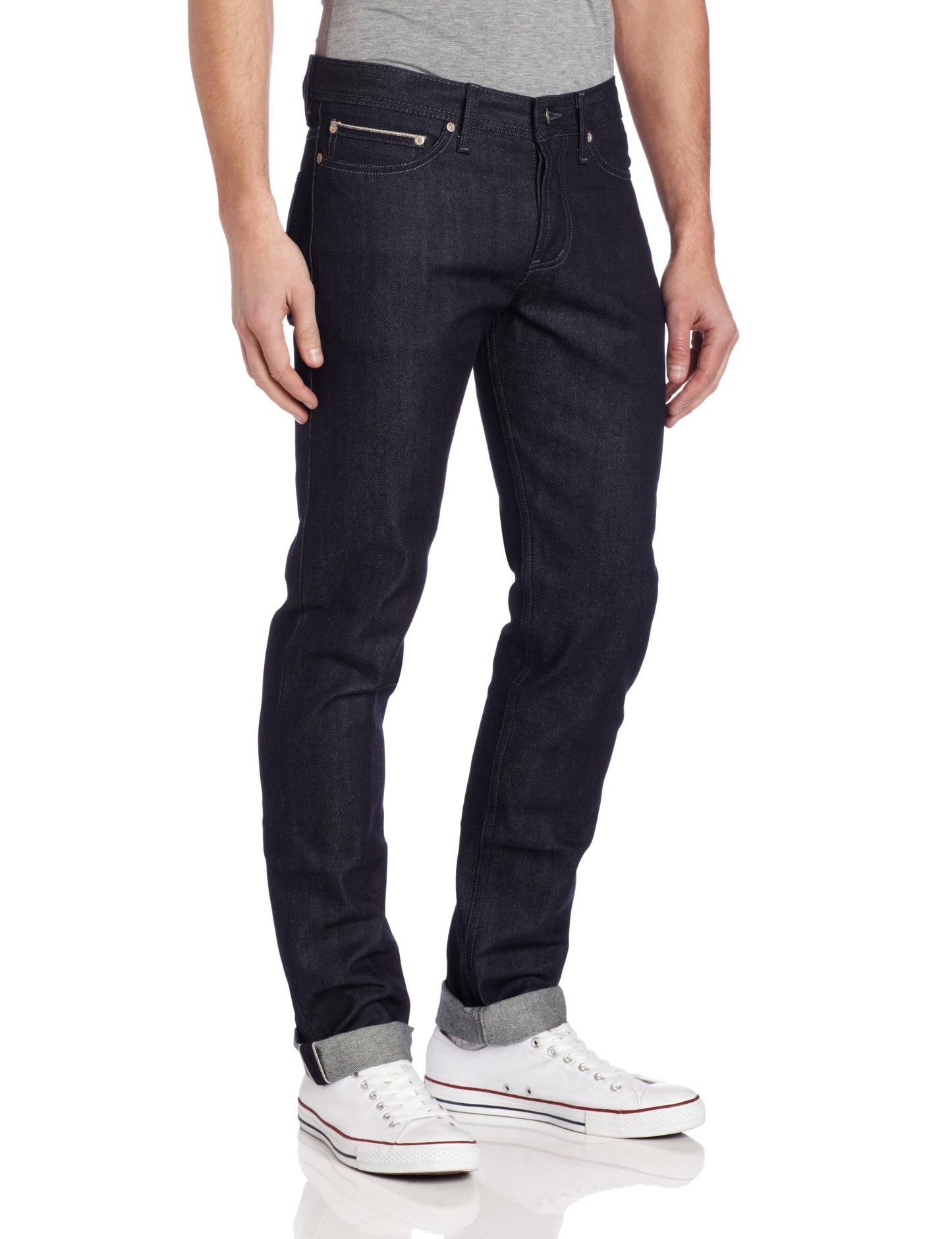 Naked & Famous Denim Men's Weird Guy Low-Rise Tapered-Leg Jean in Indigo Selvedge 33 Made in Canada