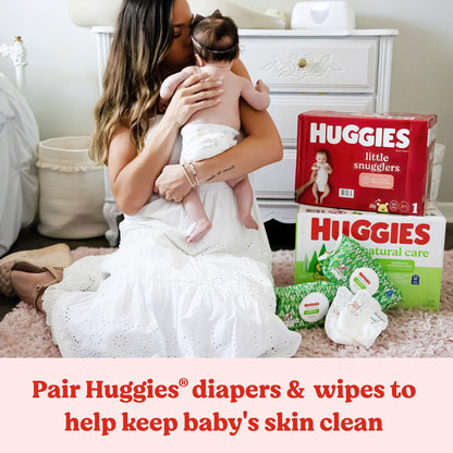 Huggies Natural Care Sensitive Baby Wipes, Unscented, Hypoallergenic, 99% Purified Water, 15 Flip-Top Packs