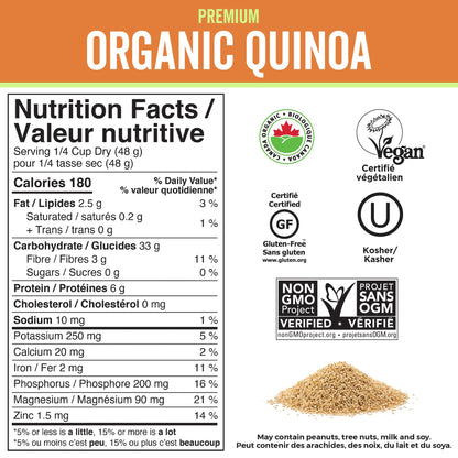 Organic Quinoa (4 lb) - Gluten Free and Vegan Complete Plant-Protein, USDA Organic, Non-GMO Whole Grain Rice and Pasta Substitute