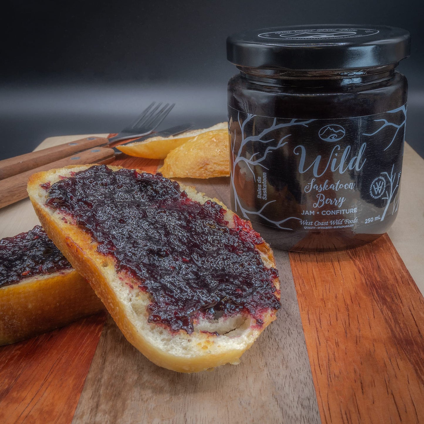 West Coast Wild Foods | Wild Berry Jams | 250ml | Local Wild Food Wild Saskatoon berry