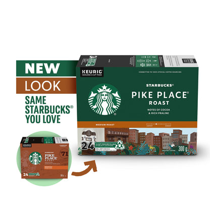 Starbucks Pike Place Medium Roast K-Cups, Single Serve Keurig Compatible Coffee Pods for Keurig Brewers - 24 count