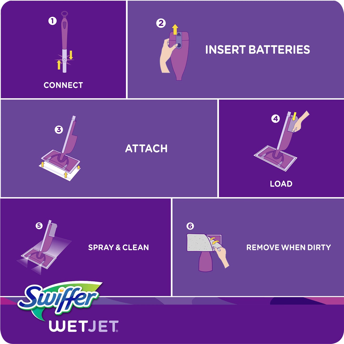 Swiffer Wetjet Mopping Pad, Multi Surface Wet Cleaner Refills For Floor Mop, 12 Count Unscented 12 count (Pack of 1)