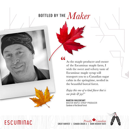 Award Winning Escuminac Great Harvest Canadian Maple Syrup. Family Size 1L (33.8 fl oz)