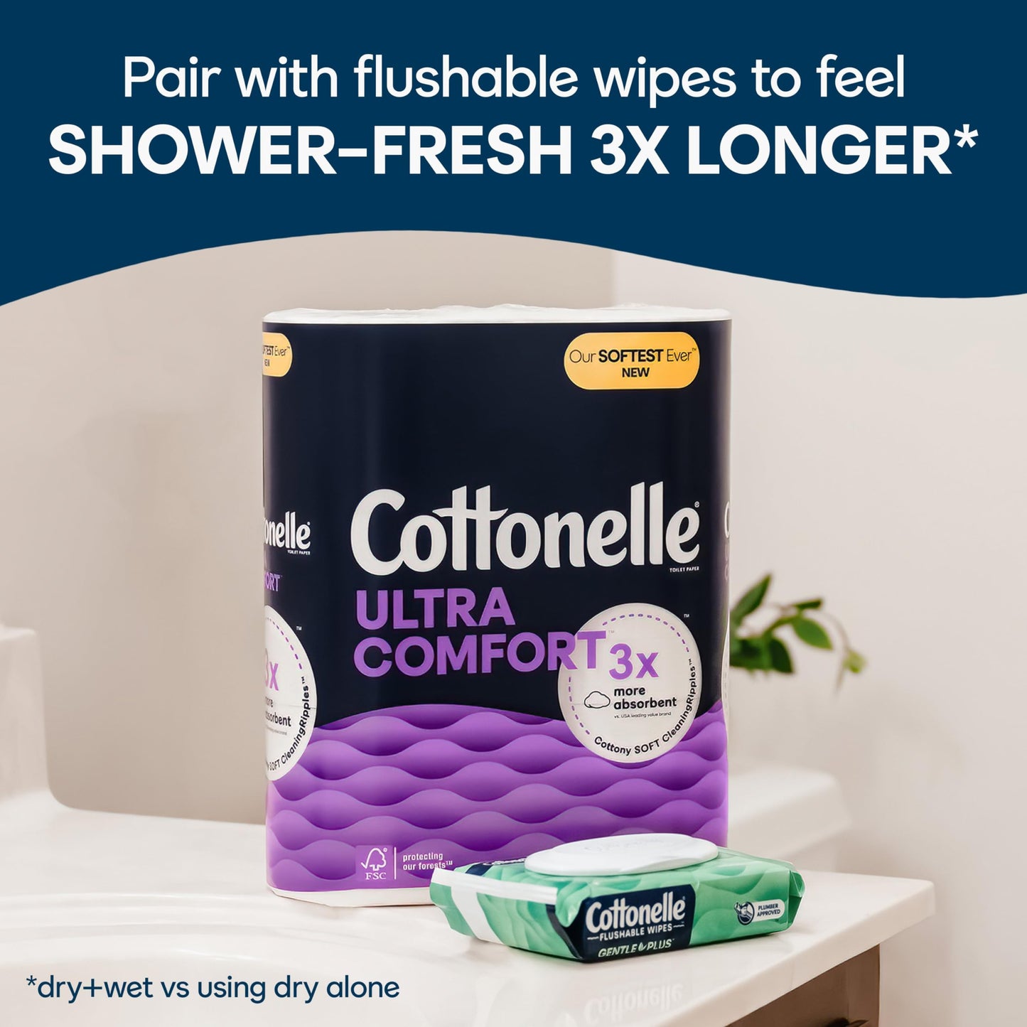 Cottonelle Ultra Comfort Toilet Paper, 12 Mega Rolls (12 Mega Rolls = 48 Regular Rolls)