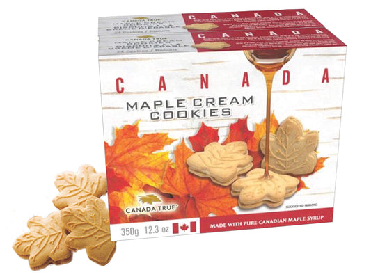 CANADA TRUE Maple Cream Cookies, 48 Cookies 100% Real Canadian Maple Syrup, 24.6 oz Double Pack