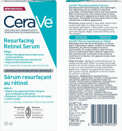 CeraVe Resurfacing RETINOL Serum For Face with niacinamide. 30ML