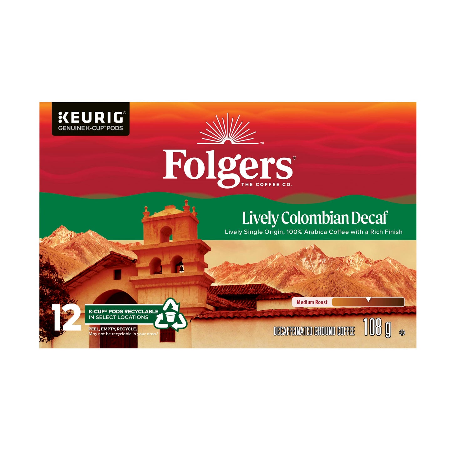 Folgers Caramel Drizzle Flavoured Coffee, Single-Serve K-Cup Pods For Keurig Coffee Makers, 30 Count