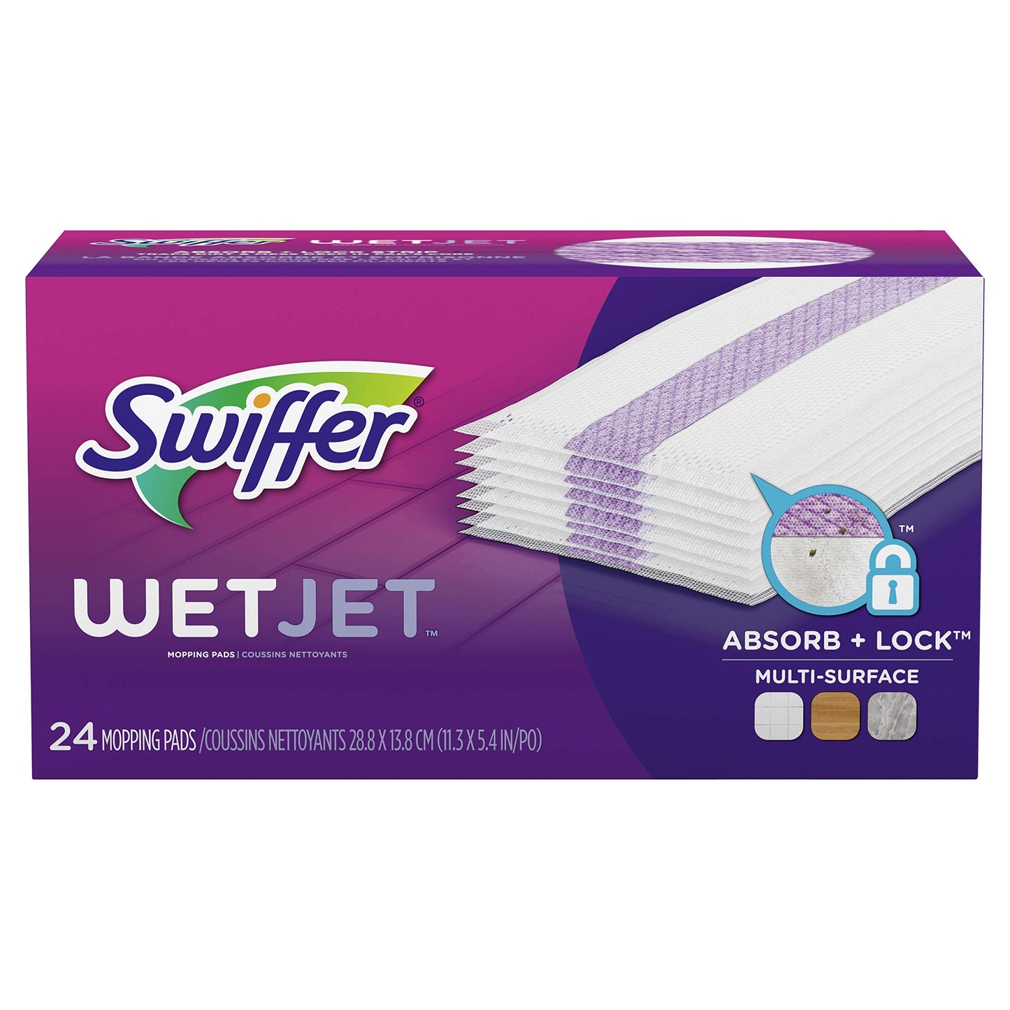 Swiffer Wetjet Mopping Pad, Multi Surface Wet Cleaner Refills For Floor Mop, 12 Count Unscented 12 count (Pack of 1)