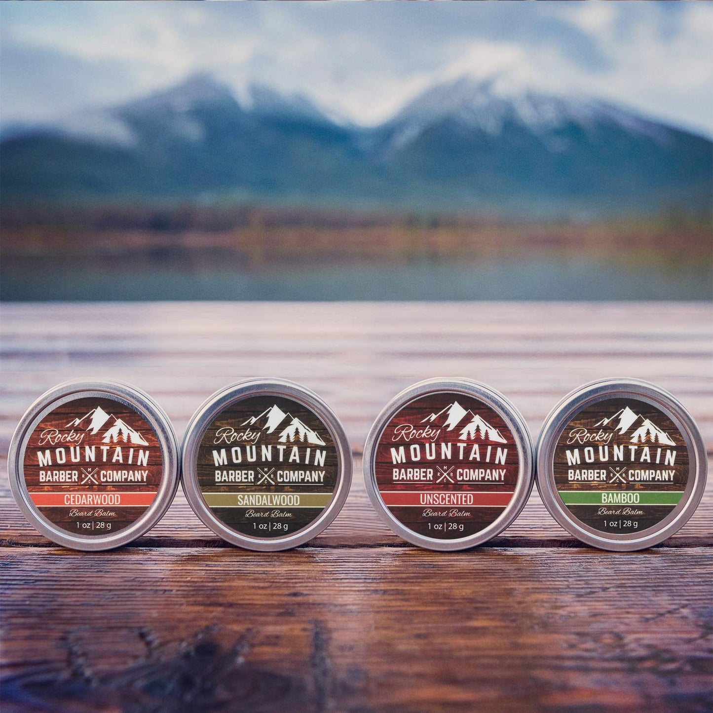 Beard Balm Variety Pack - Canadian Made - 4 Beard Balm Samples (1 oz each) - Made with Argan Oil, Shea Butter, Coconut Oil, & Jojoba Oil