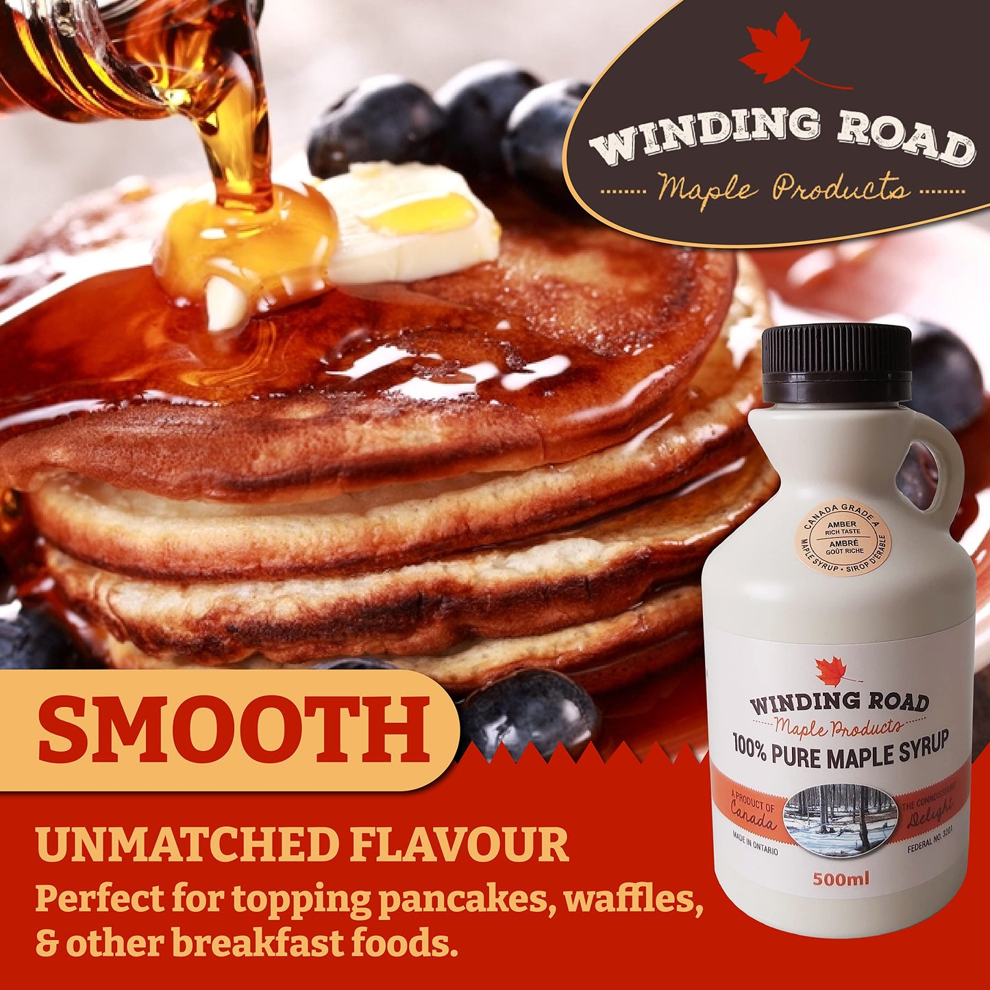 Award Winning 100% Pure Canadian Maple Syrup Grade-A Amber from Elmira Ontario