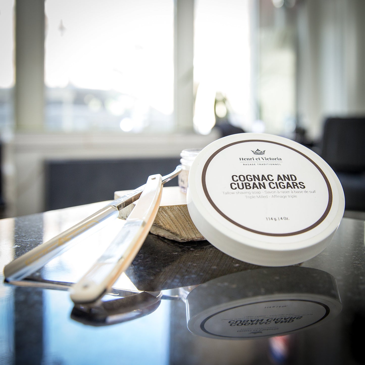 Henri et Victoria Traditional Shaving Soap For Men | Costa Fragrance | Canadian Made by Skilled Artisan (4 oz)