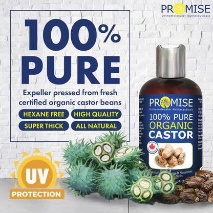 ORGANIC GOLDEN CASTOR Oil, 100% Pure Certified For Hair, Beard, Made in Canada, No Chemicals Cruelty Free Hexane free (505ml)