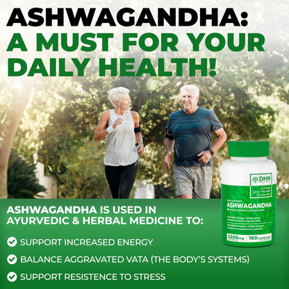 160 Concentrated Ashwagandha Root Capsules with Black Pepper | 5200mg per serving | Canadian Made